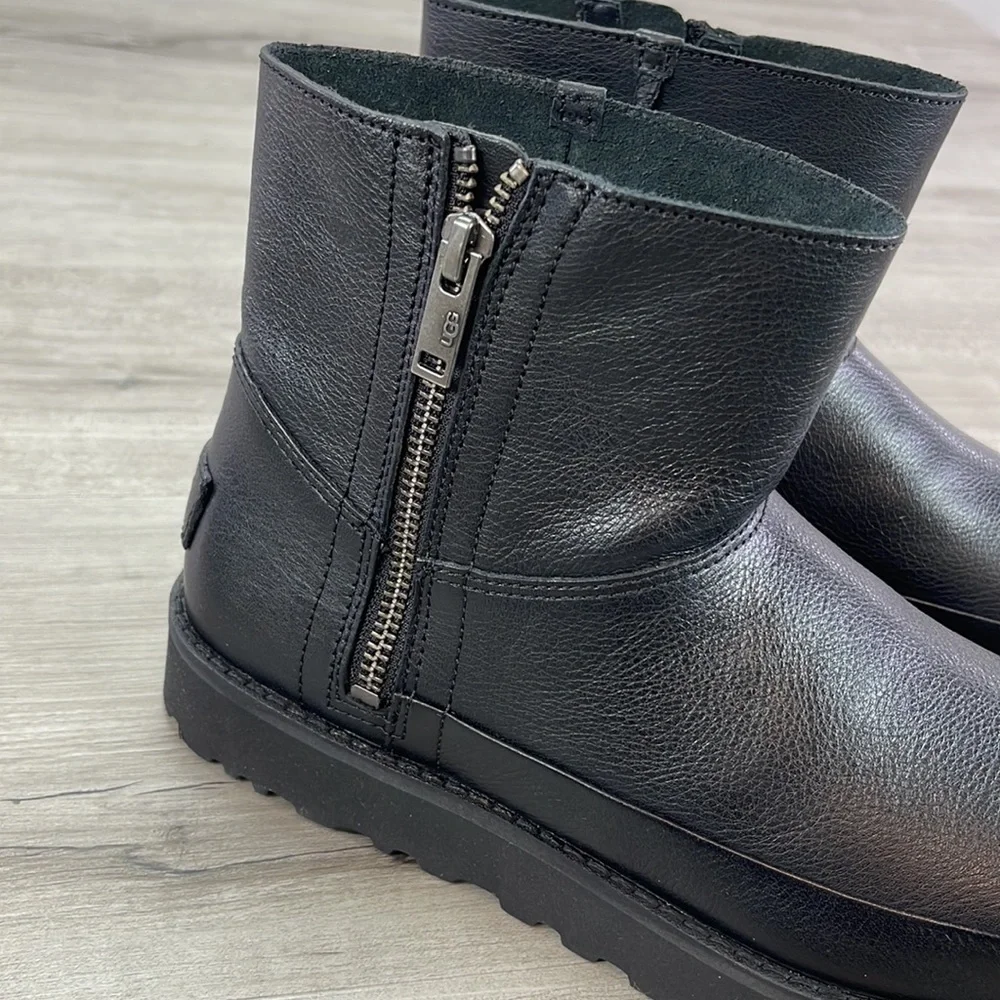 🌿UGG🌿 W DECONSTRUCTED MINI ZIP BLACK BOOTS - Picture 5 of 15